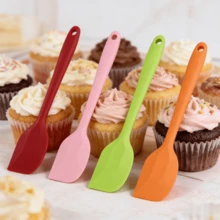 2/4pcs Colorful Small Silicone Spatula, Heat Resistant Non-Stick Cake Scraper, Soft Baking Tool For Smoothing Cream - Multicolor - View 2