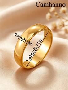1 chiếc nhẫn vàng 18k mạ vàng với họa tiết vòng cung vàng, nhẫn vàng đơn giản thời trang dành cho nữ, nhẫn cưới, trang sức đính hôn, quà tặng. - Nhiều màu - Xem 5