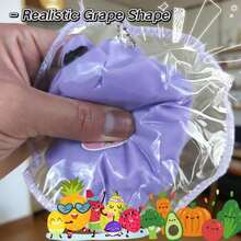 Soft & Chewy Grape Shaped Squishy Toy, High-Quality Creative Stress Relief Squeeze Toy, Realistic Fruit Fidget Toy - 6Pcs - View 2