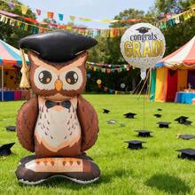 2pcs 150cm Base Large Owl Graduation Theme Round Balloon Set, Suitable For Graduation Party Decoration, Cartoon Balloons (Round Balloons Are Double-Sided) - View 6