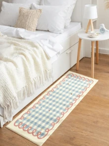 1 tấm thảm trang trí họa tiết kẻ caro tối giản, thảm trải sàn phong cách mới mẻ, thảm phòng ngủ giả len mềm mại và thoải mái, dễ dàng vệ sinh, thích hợp cho phòng khách, phòng ngủ, ghế sofa, phòng học, trang trí nhà cửa, thảm phòng khách, trang trí ngày lễ. - Nhiều màu - Xem 5