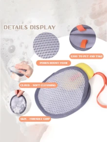 1pc Soap Bag With Exfoliating Net, Lather Soap Net, Bath Flower, Double-Sided Lathering Net, Laundry Soap Bag, Shower Soap Net Bag, Suitable For Soap, Quick Lathering, For Bathing, Exfoliating And Facial Cleansing, Daily Bathroom Use, Travel, Birthday, Gifts For Friends And Family, Household Use, Face And Hair Use - Easy To Clean, Hygienic Design, Shower Accessory, Ergonomic Handle, Durable Structure - A - View 3
