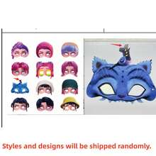 Hasbro 12个装韩流女团主题派对拍照道具纸面具，韩流女团派对服装，趣味半脸卡通人物面具，粉丝朋友礼物，新年礼物 - 彩色 - 查看 5