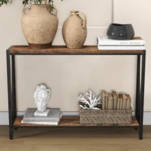 2-Tier Narrow Design For Entryway, Living Room, Console Table , - color retro - Ver 8