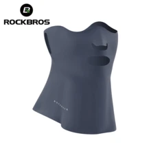 ROCKBROS 1pc Summer Ice Silk Cooling Face Mask, Breathable Sweat-Absorbent Sun Protection Neck Gaiter, Outdoor Cycling Full Face & Neck Coverage For Summer - Dark Grey - View 11