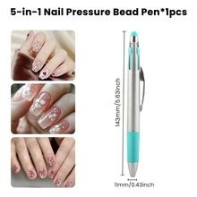 5-In-1 Nail Art Dotting Pen, Pressure-Control Tool For Gradient, Striping, Dotting & Glitter, DIY Nail Art Supply For Home & Salon Use - Multicolor - View 11