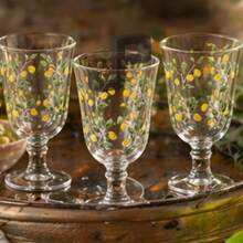 Sicilian Lemon Glass Set, 240ml, 6 Pieces, Lyor, Decorated Glass, Luxury Elegant, For Water And Juice. - Nhiều màu - Xem 6