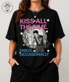 Ha-RryStyles "Kiss All The Time Disco" T-Shirt, 100% Cotton, Unisex, Retro Style, For Men And Women - Black - View 11
