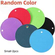 2/4pcs Upgraded Round Honeycomb Silicone Heat Insulation Pad, High Temperature Resistant Non-Slip Easy To Clean Scratch-Resistant Mat, Suitable For Kitchen Pot Holder, Office Desk Coaster, Home Dining Table, Library Bookshelf Decor - Multicolor - View 17