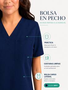 U4U Women's Fluid-Resistant  Set Barcelona - 藏蓝色 - 查看 5