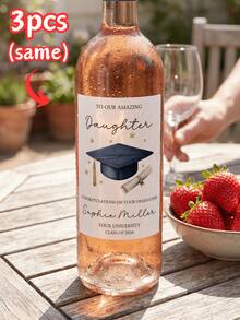 1/3/5pcs, Custom Graduation Wine Label Stickers, Personalized Name & Text Bottle Tags, Waterproof Matte Stickers, Perfect For Mother's Day Gifts, Graduation Party, 2026 Class Celebration, Champagne/Wine Bottle Decor, Elegant Minimalist Style, DIY Favors For Son/Daughter, Party Supplies & Graduation Keepsake - Multicolor - View 13