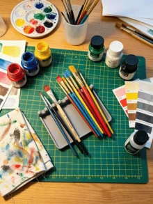 1 pièce Support de pinceaux aquarelle avec plateau d'égouttage, support de séchage de pinceaux, organisateur de pinceaux de bureau pour l'atelier d'art, maintient les pinceaux suspendus et le bureau propre - Multicolore - Voir 4