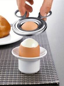 1 Dụng cụ bóc vỏ trứng bằng thép không gỉ, cầm tay, mở vỏ trứng nhanh chóng và chính xác, dụng cụ nhà bếp chất liệu thép không gỉ 430. - Bạc - Xem 1