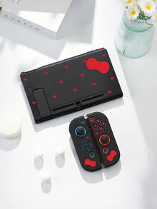 New Switch2 (2025) Game Console Accessories - Minimalist Red Heart, Single Bowknot Design Protective Case/Cover, Compatible With Switch2/Switch NS/Switch OLED/Lite, Suitable For Switch 2nd Gen/Switch Console Accessories, Full Set Including Storage Bag & Game Card Case, Best Gift For Switch Players - Multicolor - View 3