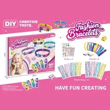 Children's DIY Educational String Bead Cartoon Bracelet, Letter-Pattern Educational Decorative Toy, Children's Girl Gift, Birthday Gift With Stickers - Multicolor - View 2