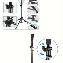 1pc Baseball Batting Tee Stand, Portable 3-Leg Tee Frame For Baseball Practice - Black - View 8