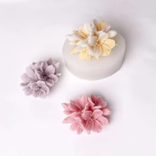 1个3D桃花硅胶模具，DIY桃花造型香薰石石膏扩香器家居装饰模具，可重复使用，耐热，易脱模，适用于蜡烛/树脂/石膏，蜡烛模具，是节日礼物或DIY工艺品的理想之选。 - A-白色 - 查看 3