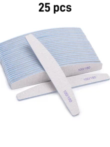 25pcs (Optional 80/80, 100/180) Nail Files, Acrylic Nail Sanding Blocks, Professional Manicure Tools, Suitable For Home And Salon, Durable Double-Sided - Multicolor - View 16