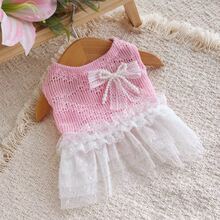 1 chiếc váy ren rỗng đính ngọc trai cho thú cưng, trang phục thanh lịch và dễ thương cho chó/mèo, trang phục chống rụng lông. - Nhiều màu - Xem 14
