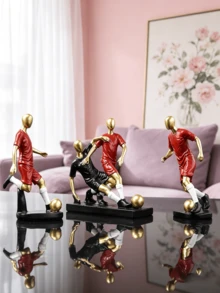 Birthday Gift For Classmates - Football Figurine Home Decor, Creative Liquor Cabinet/Office Desk Decoration, Modern Sports Theme Sculpture, ABS Material, Desktop Decor, Home Decoration, Original Art Sculpture, Living Room Decor, Birthday Gift For Classmates, Perfect For Football Fans - Multiple Styles - View 2