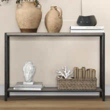 2-Tier Narrow Design For Entryway, Living Room, Console Table , - Grey - View 8