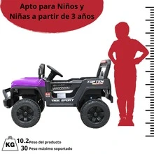 Joykoo Electric Ride-On Truck For Kids With Lights, Bluetooth Music, Remote Control, Dual Motors, Rocking Mode, And 12V Battery - Purple - View 6