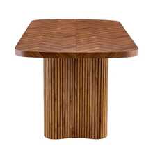 Mesa de comedor color nogal con pedestal arqueado – dimensiones 180*90 cm, multifuncional para comedor y zona de recepción en el hogar moderno, diseño elegante - Marrón - Ver 6