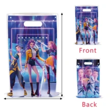 DOBBLE 10个K-POP D-Emon H-Henter角色印花塑料手提袋，偶像IP主题礼品袋，粉丝见面会赠品包装道具 - 彩色 - 查看 4