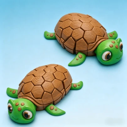 3D Printed Foldable Turtle Figurine, Home Decor, Children's Educational Toy, Perfect Gift