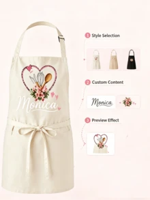 Delantal de cocina personalizado, delantal de chef personalizado con bolsillo, delantal de cocina lindo para mujeres, regalo ideal para el Día de la Madre/Navidad - Multicolor - Ver 5