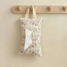 1pc Floral Pattern Cartoon Cute Tissue Paper Holder, Portable Wet Wipes Bag For Car, Stroller, Bathroom, Bedside - Multicolor - View 12