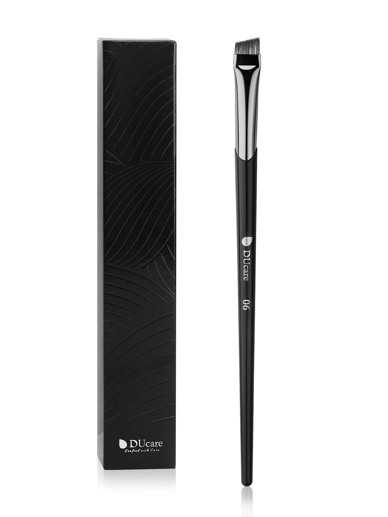 DUcare 1pc Classic Black Eyebrow/Eyeliner Brush, Soft Dense Bristles, Angled Design For Precise Eye Makeup Application, Multi-Functional Makeup Brush - Black - View 1