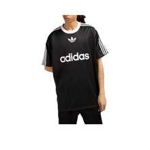 adidas originals ADICOLOR 寬鬆圓領字母印花短袖 美式復古正肩條紋T卹 男款 黑色 - 黑色 - 查看 5