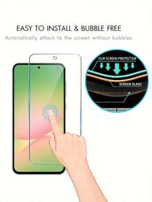 Bộ 3 miếng dán màn hình cường lực chống sốc cho điện thoại Android, tương thích với Samsung Galaxy A56 5G A05 A05s A06 A16 A17 A54 A54 5G A55 5G A56 A70, phủ toàn màn hình, chống trầy xước, không bọt khí, dễ dàng lắp đặt. Quà tặng Ngày của Mẹ. - Trong sáng - Xem 3