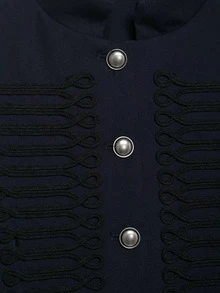Chaqueta corta de mujer Mellowy con decoración de botones y abotonadura sencilla - Azul Marino - Ver 9