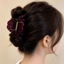 Summer Large Glossy Hair Claw Clip, Anti-Slip Strong Hold Hair Clip, Daily Use Hair Accessories For Thick & Curly Hair - Multicolor - View 5
