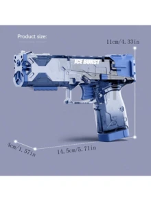 冰爆电动水枪，自动喷射滑行动作，逼真枪口火焰和音效，夏季户外泳池玩具，成人适用 - 彩色 - 查看 6