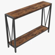 2-Tier Narrow Design For Entryway, Living Room, Console Table , - color retro - Ver 1