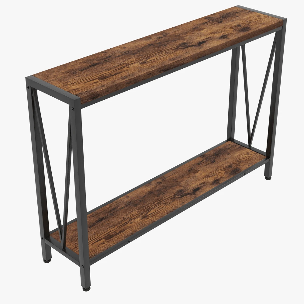 2-Tier Narrow Design For Entryway, Living Room, Console Table , - color retro - Ver 1