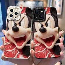 Officially Licensed Disney Mickey Mouse Phone Case, This Protective Phone Case Features An Edgy Print Of An Angry, Roaring Mickey Mouse On A Bold Red Background With White Accent Details, Made With Flexible, Durable TPU Material To Protect Against Everyday Scratches, Bumps, And Minor Impacts, With A Raised Camera Frame Printed With "GOOD LUCK" Text For Extra Lens Protection, Slim And Lightweight Construction That Adds Minimal Bulk And Fits Easily In Pockets And Bags, Compatible With IPhone 17, 16, 15, 14, 13, 12, 11 Pro Series And Galaxy S22, S23, S24, S25 Models, Making It A Charming Choice For Mickey Fans And Disney Lovers, Ideal For Birthdays, Holidays, Or Any Special Occasion To Surprise Family And Friends. - Black - View 3