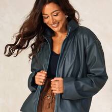 Premium Leather Lined Luxury Bomber Jacket For Autumn And Winter - 橄欖綠 - 查看 10