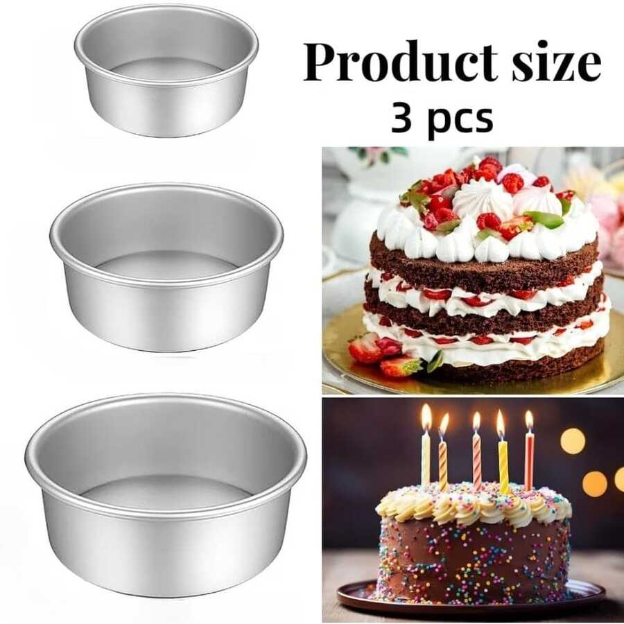 1 buah/2 buah/3 buah, Cetakan Kue Bulat Panggang, Alat Pemanggang, Alas Tetap, Aluminium Anodized Anti Lengket, Mudah Dilepas dari Cetakan, Loyang Kue Logam Tahan Lama yang Dapat Ditumpuk, Cocok untuk Kue Berlapis-lapis – Dapat Digunakan Sebagai Loyang Panggang di Oven, Peralatan Pemanggang yang Tahan Lama