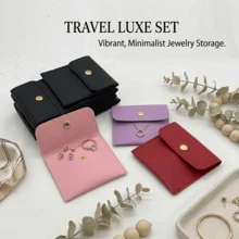 20pcs White Silver Pink Black Faux Leather Jewelry Pouches With Snap Closure Jewelry Storage Bag - Luxurious Gift Bags For Earrings, Necklaces, Bracelets, And Rings - Perfect For Storage & Pieceaging - Pu Leather Storage Bag - View 2