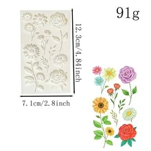 Floral Themed Chocolate Silicone Mold, European Style Embossed Feather Candy Mold, Heat-Resistant And Easy-To-Clean Baking Supplies For Making Gummies, Cookies, Dough, Super Light Clay, Cream Decorations, Soap - View 8