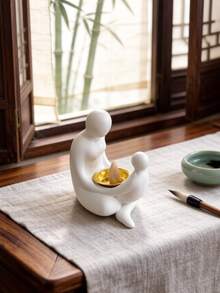 极简禅意亲子拥抱白色香炉,宰牲节桌面香炉,树脂抽象雕塑摆件,波西米亚风格桌面冥想室家居装饰,节日礼物 - 香爐 - 查看 5