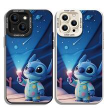 Officially Licensed Disney Lilo & Stitch Phone Case, This Protective Phone Case Features A Whimsical Print Of Stitch In Polka-Dot Pajamas Holding A Flashlight, Set Against A Starry Night Sky With Planets And Shooting Stars, Made With Flexible, Durable TPU Material To Protect Against Everyday Scratches, Bumps, And Minor Impacts, With A Raised Camera Frame Printed With "GOOD LUCK" Text For Extra Lens Protection, Slim And Lightweight Construction That Adds Minimal Bulk And Fits Easily In Pockets And Bags, Compatible With IPhone 17, 16, 15, 14, 13, 12, 11 Pro Series And Galaxy S22, S23, S24, S25 Models, Making It A Charming Choice For Stitch Fans And Disney Lovers, Ideal For Birthdays, Holidays, Or Any Special Occasion To Surprise Family And Friends. - trắng - Xem 5