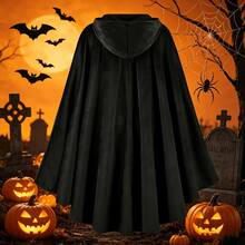Men's Medieval Role Play Costume Pirate Robe Suitable For Easter Holiday Party With Hooded Cape - Black - View 2