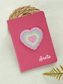 Takeoak 1 buah Tempat Paspor dengan Nama yang Dipersonalisasi dan Bordir Hati dari Beludru, Sampul Paspor Klasik Kulit Imitasi Bertekstur Warna Solid yang Disesuaikan dengan Anti-Pencurian RFID, Aksesori Perjalanan Hadiah Klasik yang Disesuaikan, Hadiah Liburan Natal - MultiWarna - View 16