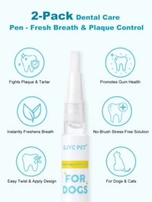 GJYC PET Bộ 2 bút vệ sinh răng miệng cho thú cưng - Loại bỏ cao răng và mảng bám, làm thơm hơi thở, chăm sóc răng miệng nhẹ nhàng cho chó và mèo. - Nhiều màu - Xem 2