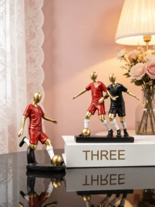 Birthday Gift For Classmates - Football Figurine Home Decor, Creative Liquor Cabinet/Office Desk Decoration, Modern Sports Theme Sculpture, ABS Material, Desktop Decor, Home Decoration, Original Art Sculpture, Living Room Decor, Birthday Gift For Classmates, Perfect For Football Fans - Multiple Styles - View 1